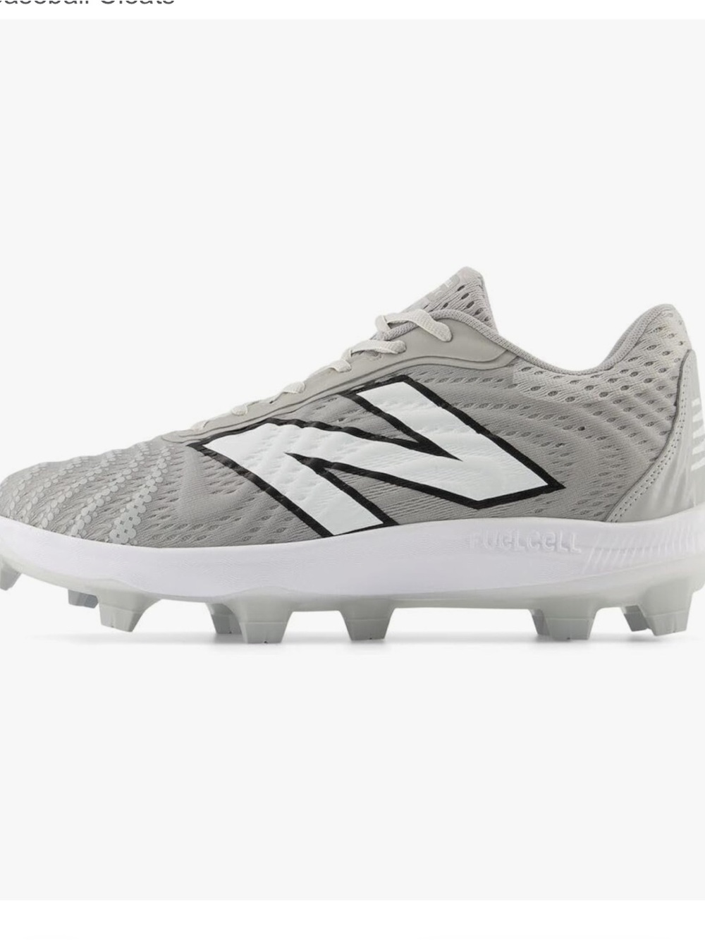New Balance Men's fuel cell 4040 Light Gray and White molded baseball cleats